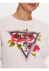 Guess Bluza W4YQ26 K9Z21 Różowy Regular Fit. Kolor: różowy. Materiał: syntetyk, bawełna #4