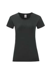FRUIT OF THE LOOM - Koszulka Damska Z Bawełny Czesanej Iconic. Kolor: czarny. Materiał: bawełna. Sport: turystyka piesza #1