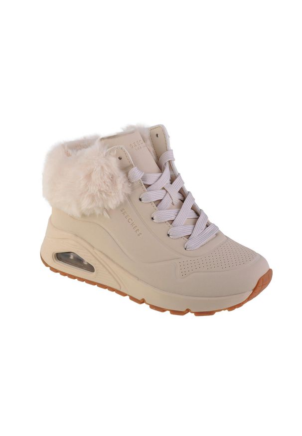 skechers - Buty zimowe dziewczęce, Uno - Fall Air. Kolor: beżowy. Materiał: materiał, syntetyk. Szerokość cholewki: normalna. Sezon: zima. Sport: turystyka piesza
