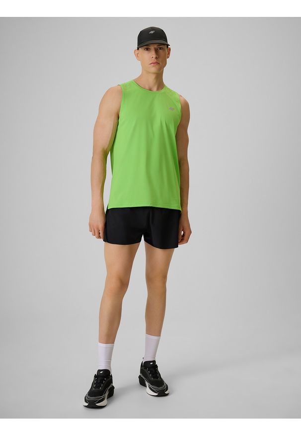 4f - 4F Spodenki do biegania szybkoschnące męskie - czarne M. Kolor: czarny. Długość: krótkie. Sport: bieganie, fitness