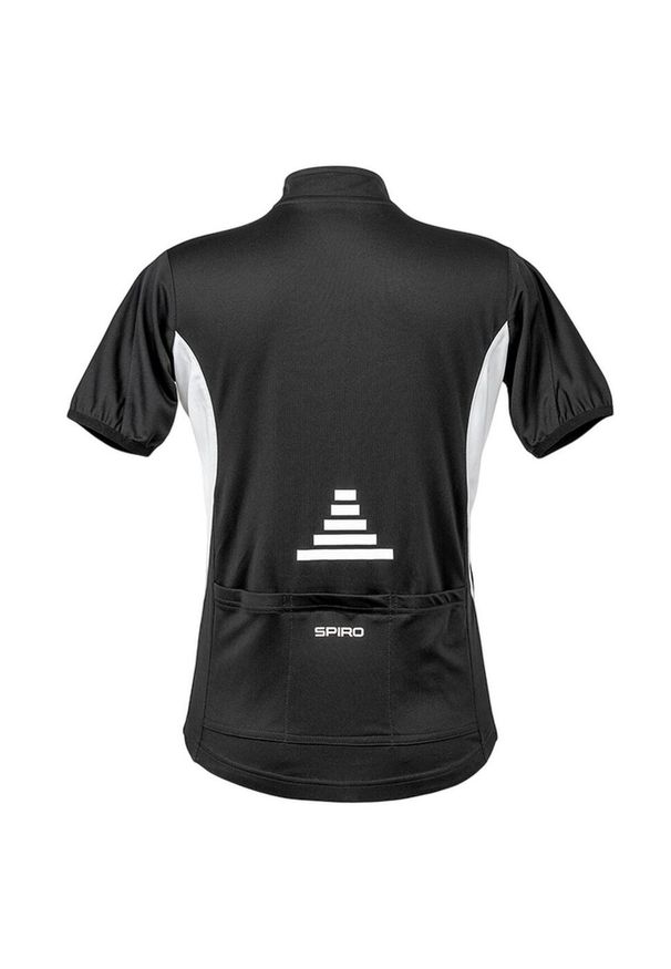 SPIRO - Damska Koszulka Bikewear Performance Z Pełnym Zamkiem Błyskawicznym. Kolor: biały, wielokolorowy, czarny