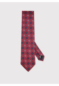 Pako Lorente - PAKO LORENTE - Bordowy krawat w kwiaty. Kolor: czerwony. Materiał: poliester. Wzór: kwiaty #1