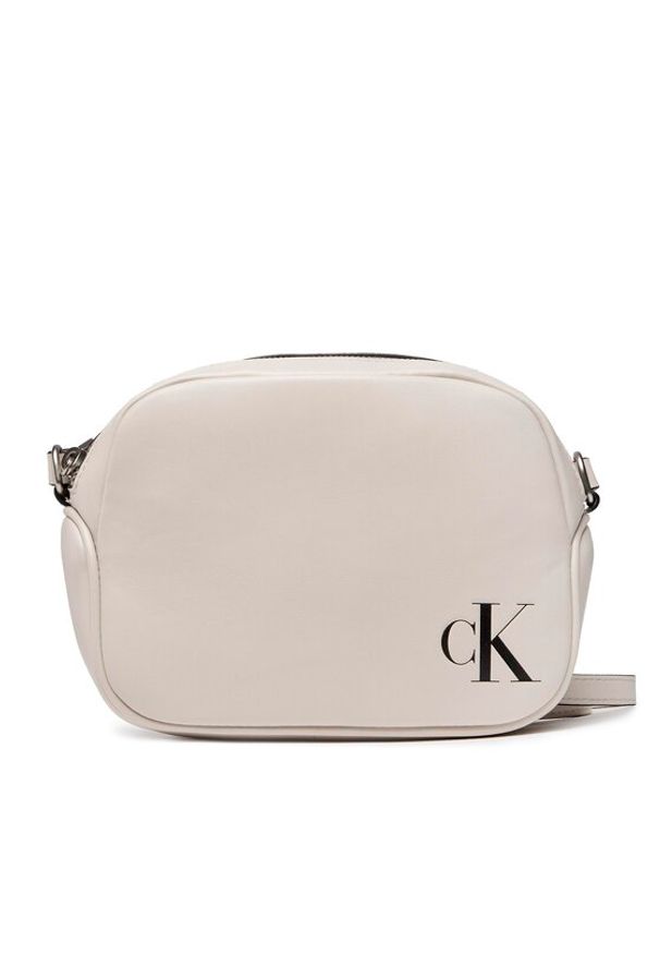 Calvin Klein Torebka Sleek Camera Bag20 Solid K60K610089 Biały. Kolor: biały. Materiał: skórzane