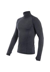 SENSOR - Męska koszulka z długim rękawem Baselayer Merino Bold Outdoor Roll Neck. Kolor: szary. Materiał: wełna, dzianina, prążkowany. Długość rękawa: długi rękaw. Długość: długie