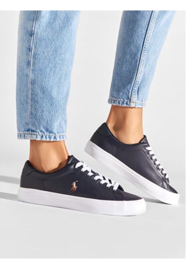 Polo Ralph Lauren Sneakersy Longwood 816861060001 Granatowy. Kolor: niebieski. Materiał: skóra