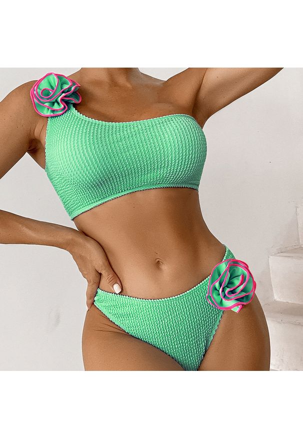 Intica - Kostium kąpielowy bikini z kwiatowym wzorem na lato Inna. Kolor: niebieski. Materiał: materiał. Wzór: kwiaty