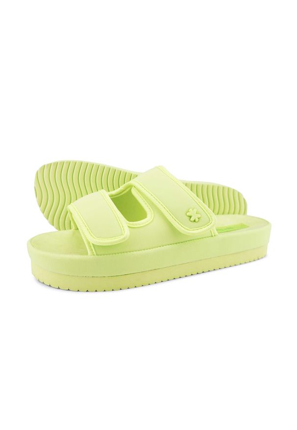 Flip*Flop - Klapki basenowe damskie Flip Flop Velcro Flower. Okazja: na co dzień. Kolor: zielony. Sezon: lato. Styl: casual