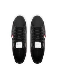 TOMMY HILFIGER - Tommy Hilfiger Sneakersy Icon Court Stripes FM0FM05628 Czarny. Kolor: czarny. Materiał: skóra #5