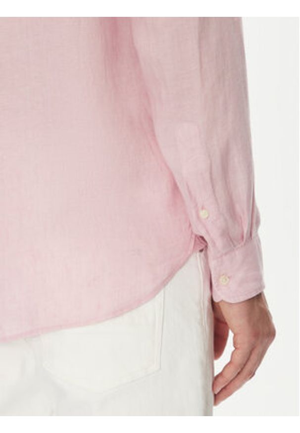 TOMMY HILFIGER - Tommy Hilfiger Koszula MW0MW34602 Różowy Regular Fit. Kolor: różowy. Materiał: len