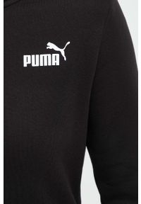 Puma bluza damska kolor czarny z kapturem gładka. Okazja: na co dzień. Typ kołnierza: kaptur. Kolor: czarny. Materiał: włókno, dzianina, materiał. Wzór: gładki. Styl: casual #2