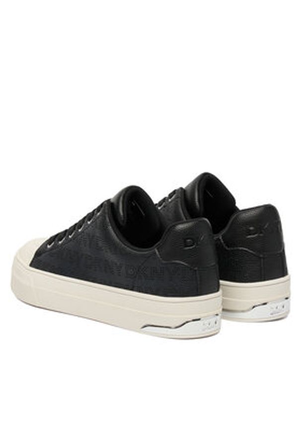 DKNY Trampki York Perf Lace UP K4533691 Czarny. Kolor: czarny. Materiał: skóra