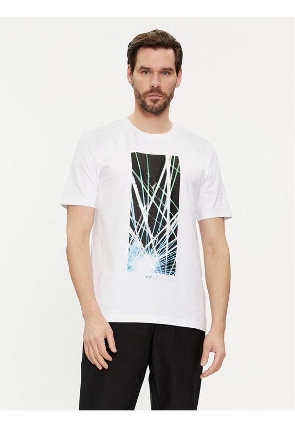 BOSS - Boss T-Shirt 50514647 Biały Regular Fit. Kolor: biały. Materiał: bawełna