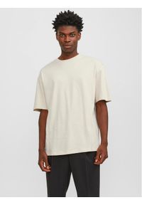 Jack & Jones T-Shirt Bradley 12249319 Beżowy Regular Fit. Kolor: beżowy. Materiał: bawełna #1