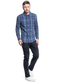 Wrangler - KOSZULA MĘSKA WRANGLER LS 1PKT BUTTON DOWN DARK BLUE TEAL W5A3NTB16 112130032. Typ kołnierza: button down #5