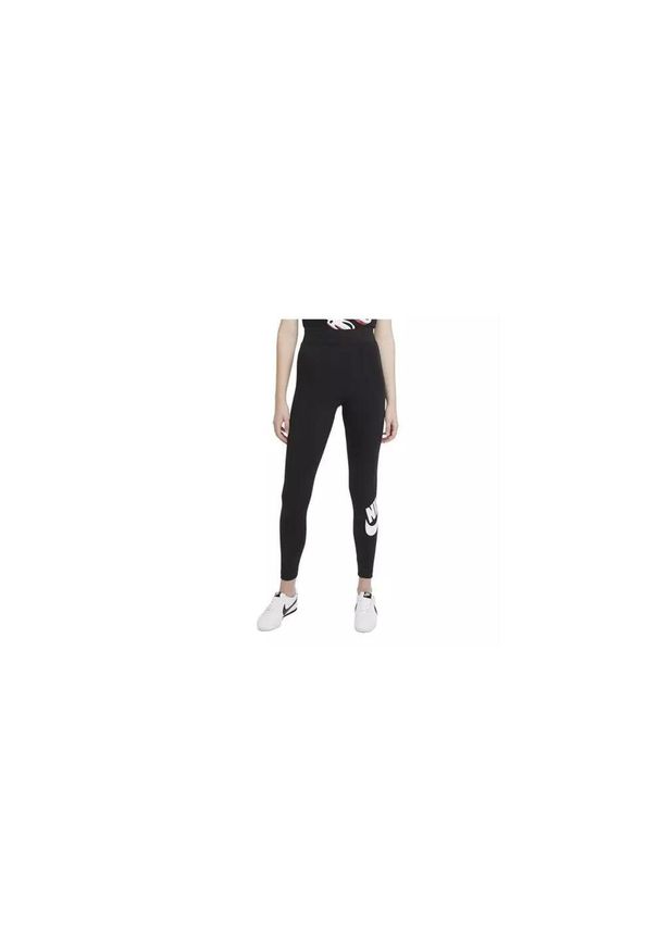 Nike - Spodnie legginsy damskie NIKE bawełna. Kolor: czarny. Materiał: bawełna