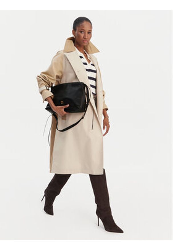 Pinko - PINKO Torba MAXI CLUTCH+TRACOLLA SP Czarny. Kolor: czarny. Materiał: skórzane