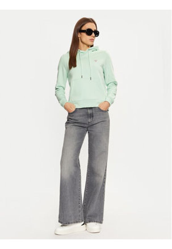 Guess Jeans Bluza W4YQ04 KC811 Zielony Regular Fit. Kolor: zielony. Materiał: bawełna