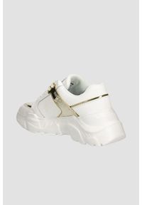 Just Cavalli - JUST CAVALLI Białe sneakersy ze złotym logo Fondo Casper, Rozmiar 40. Kolor: czarny