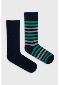 TOMMY HILFIGER - Tommy Hilfiger skarpetki (2-pack) męskie kolor granatowy. Kolor: niebieski