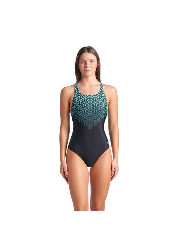 Damski kostium kąpielowy 1-częściowy Arena Kikko V. Kolor: czarny, niebieski, wielokolorowy