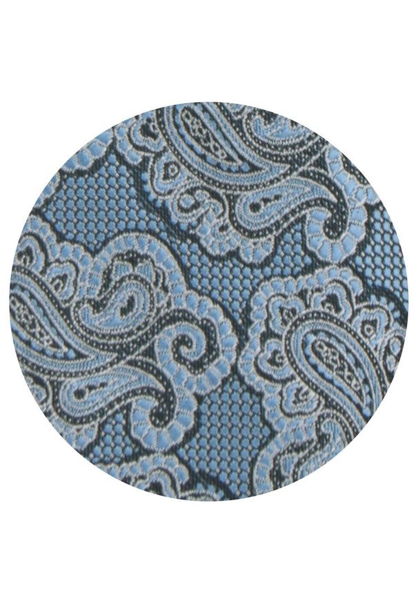 Krawat Męski - Angelo di Monti - Niebieski z Dużym Wzorem. Kolor: niebieski. Materiał: tkanina. Styl: elegancki, wizytowy