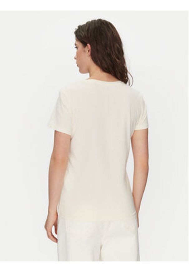 Mustang T-Shirt Alma 1016138 Écru Regular Fit. Materiał: bawełna