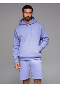 Ombre Clothing - Komplet dresowy UNISEX bluza z kapturem + szorty w stylu athleisure – lawendowe V9 - Rozmiar: XS/S. Typ kołnierza: kaptur. Kolor: fioletowy. Materiał: dresówka. Długość: krótkie. Wzór: aplikacja. Styl: sportowy, elegancki #3