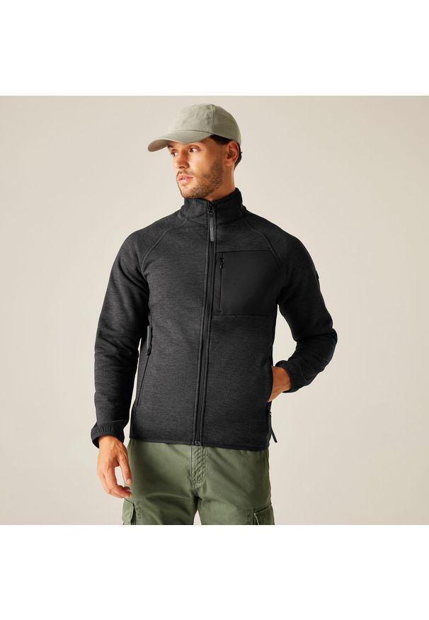 Regatta - Polar męski rozsuwany Salzance. Kolor: szary, wielokolorowy, brązowy. Materiał: polar. Sport: turystyka piesza