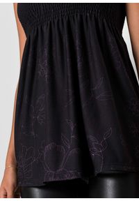 bonprix - Top tunikowy z mieszanki wiskozy. Kolor: czarny. Materiał: wiskoza. Długość rękawa: na ramiączkach. Sezon: lato #2