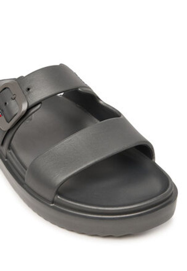 TOMMY HILFIGER - Tommy Hilfiger Klapki Double Strap FW0FW09114 Szary. Kolor: szary. Materiał: syntetyk