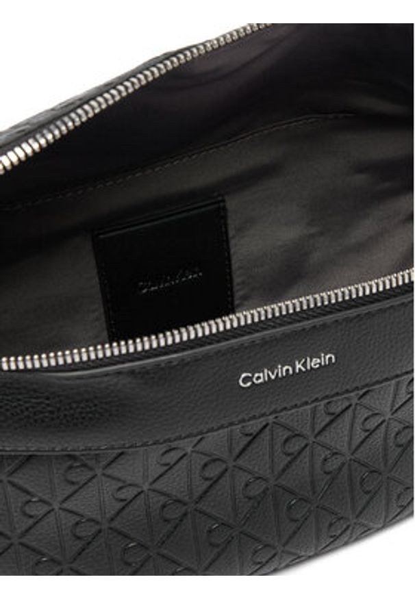 Calvin Klein Saszetka nerka Emblem Emboss Waistbag LV04D3205G Czarny. Kolor: czarny. Materiał: skóra