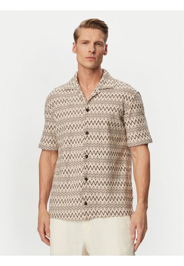 JOOP! Jeans Koszula Hanau 30102538 Beżowy Regular Fit. Kolor: beżowy. Materiał: bawełna