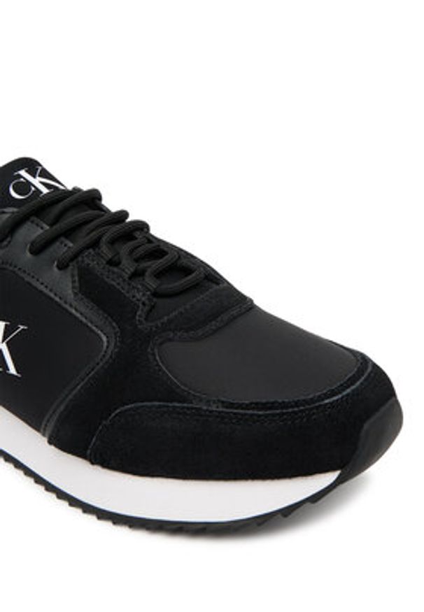 Calvin Klein Jeans Sneakersy Runner Laceup Sock Mg Nylon Mix YW0YW01644 Czarny. Kolor: czarny. Materiał: skóra