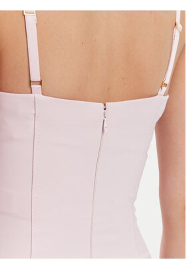 Elisabetta Franchi Sukienka koktajlowa AB-702-51E2 Fioletowy Regular Fit. Kolor: fioletowy. Materiał: syntetyk. Styl: wizytowy