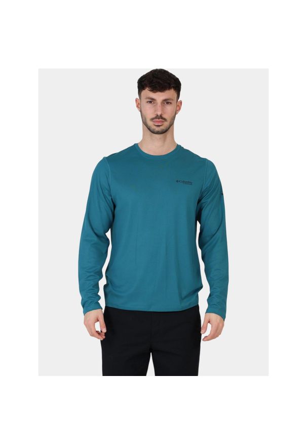 columbia - Koszulka sportowa męska Columbia Summit Valley LS Crew. Kolor: zielony. Długość rękawa: długi rękaw. Długość: długie. Styl: sportowy
