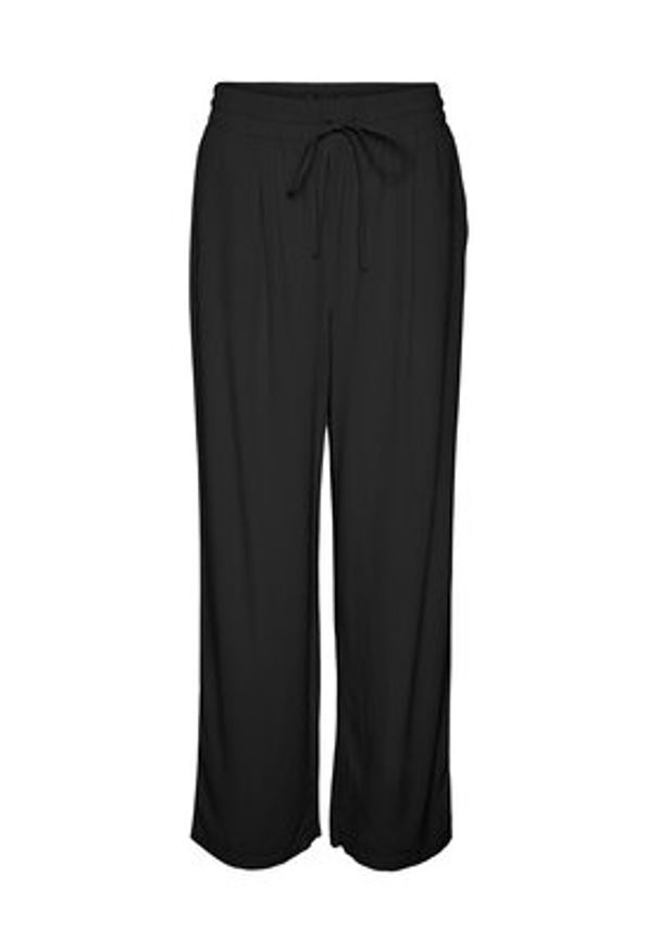Vero Moda Spodnie materiałowe Jesmilo 10287363 Czarny Regular Fit. Kolor: czarny. Materiał: wiskoza, len