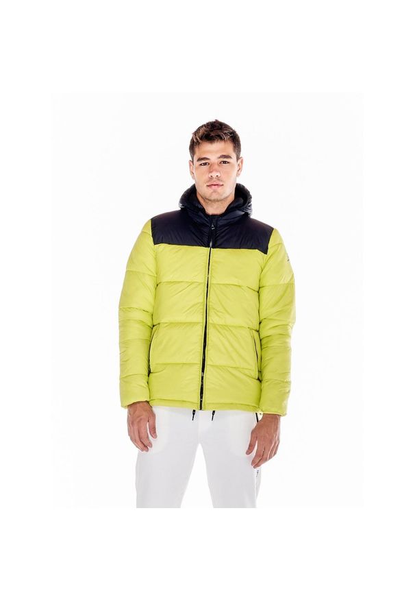 LEONE 1947 APPAREL - Męska kurtka z kapturem Welcome Back. Typ kołnierza: kaptur. Kolor: żółty. Materiał: tkanina. Sport: turystyka piesza