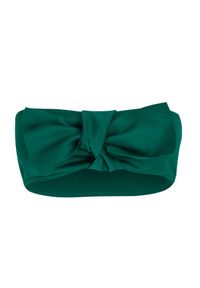SUSAN SWIMWEAR - Góra od bikini Bow Green. Kolor: zielony. Materiał: tkanina, satyna. Wzór: aplikacja #3