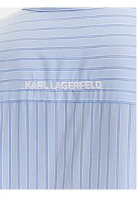 Karl Lagerfeld - KARL LAGERFELD Koszula A3W11029 Niebieski Regular Fit. Typ kołnierza: dekolt w karo. Kolor: niebieski. Materiał: bawełna