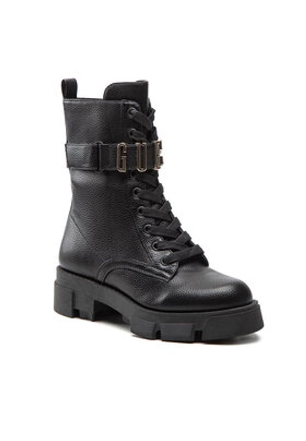 Guess Botki Madox FL8MDX ELE10 Czarny. Kolor: czarny. Materiał: skóra