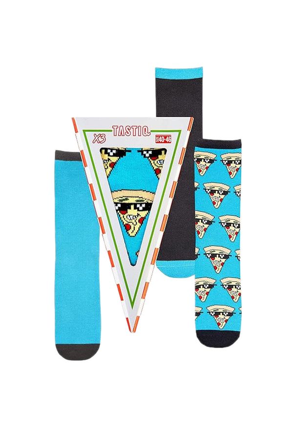 ATTIQ - Skarpetki Unisex Tastic - Pizza Box Prezent 3 Paki 40-46. Kolor: wielokolorowy