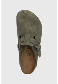Birkenstock klapki zamszowe Boston męskie kolor zielony 1024721. Kolor: zielony. Materiał: zamsz. Styl: klasyczny #2
