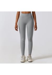 Intica - Legginsy treningowe z wysokim stanem do ćwiczeń Diega. Stan: podwyższony. Kolor: szary. Materiał: materiał. Sport: fitness