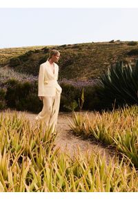 Reserved - Marynarka z wiskozy - jasnożółty. Kolor: żółty. Materiał: wiskoza #1