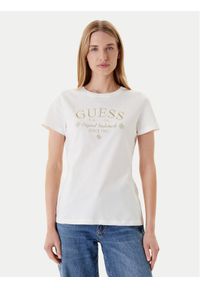 Guess T-Shirt V5YI03 I3Z14 Biały Regular Fit. Kolor: biały. Materiał: bawełna