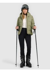 4f - 4F Kurtka narciarska membrana 5000 damska - khaki XXL. Kolor: oliwkowy, brązowy, wielokolorowy. Materiał: poliester. Wzór: gładki. Sezon: zima #2