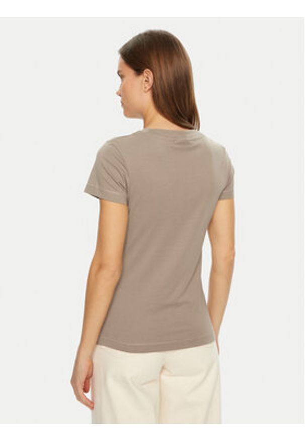 Calvin Klein Jeans T-Shirt Monologo J20J223563 Beżowy Slim Fit. Kolor: beżowy. Materiał: bawełna