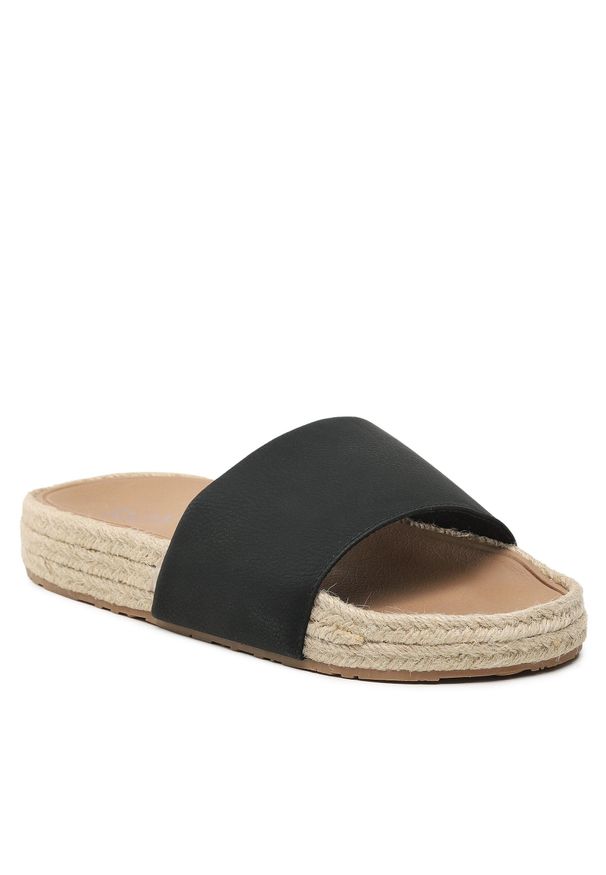 Espadryle Roxy ARJL101053 Blk. Kolor: czarny. Materiał: skóra