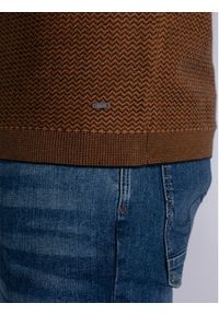 Petrol Industries Sweter M-3030-KWC205 Brązowy Regular Fit. Kolor: brązowy. Materiał: bawełna