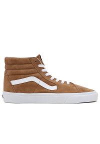 Buty Vans Pig Suede Sk8-Hi VN0005U9TBN1 - brązowe. Okazja: na co dzień. Kolor: brązowy. Materiał: zamsz, skóra, guma. Szerokość cholewki: normalna. Model: Vans SK8